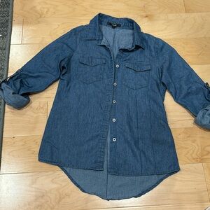 Papaya long Sleeve Botton Shirt 2 front pocket jeans style size S
